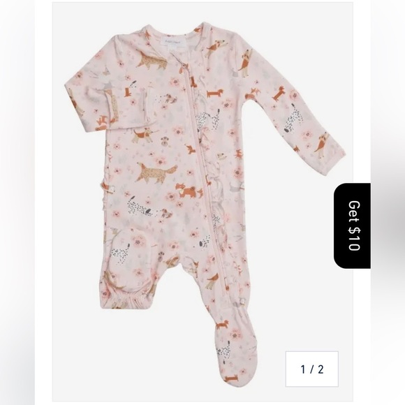 Angel Dear Other - Angel Dear Bamboo Floral Pups Footie 3-6 months